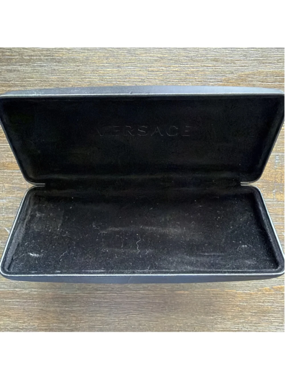 Versace Authentic Hard Eyeglasses Case in Black with Cleaning Cloth